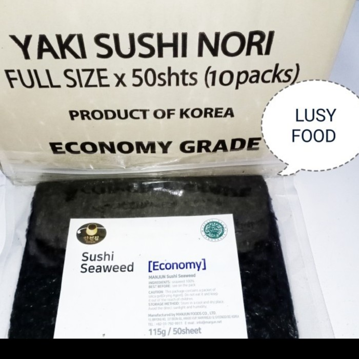 

Sushi nori manjun seaweed rumput laut 50 sheets
