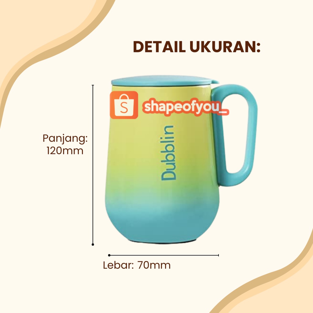 NEW Mug Gelas Cangkir Dubblin Rugby 270Ml Stainleess Tahan Air Panas Dingin Vacuum Flask