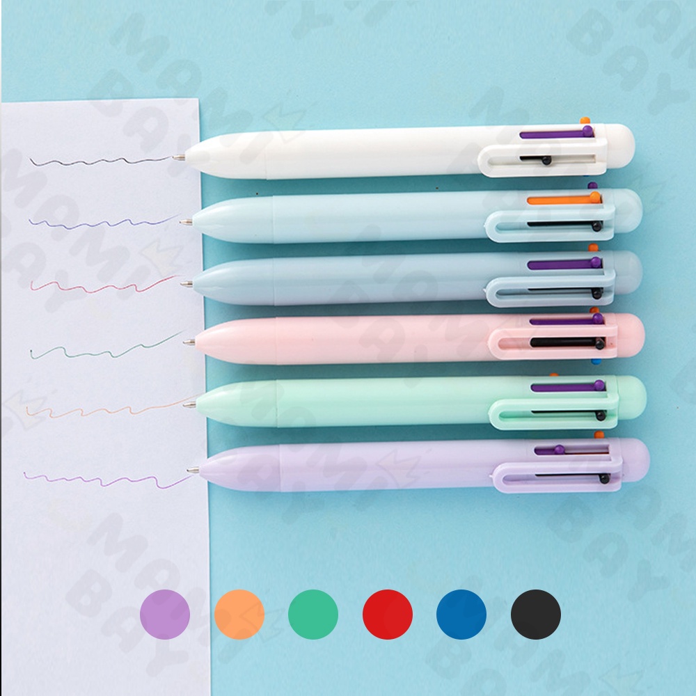 Mamibayi 6 in 1 Pulpen Mekanik/Pulpen Ballpoint 6 Warna