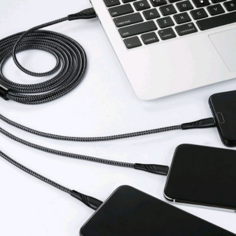 McDodo Kabel Data 3 IN 1 USB Ke Type C,Lighting,Micro Usb Fast Charging