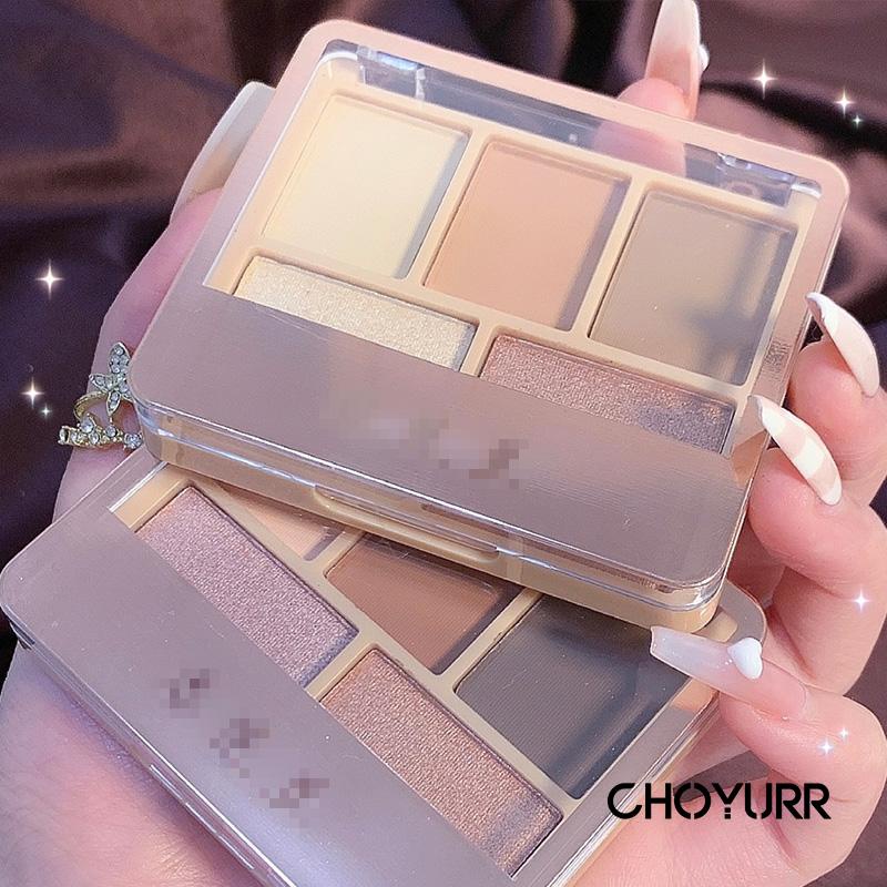 【COD】Eyeshadow Palette 5 Warna Nude Matte Glitter Korean Palette Pigmented Long-lasting Beautiful Makeup Korean Import -CH