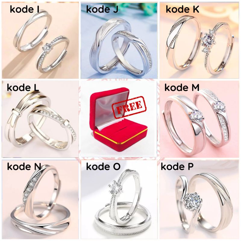 Cincin Couple Silver 925 /Cincin Pertunangan / Cincin Pernikahan / Wedding Ring/ Cincin Wanita / Free box