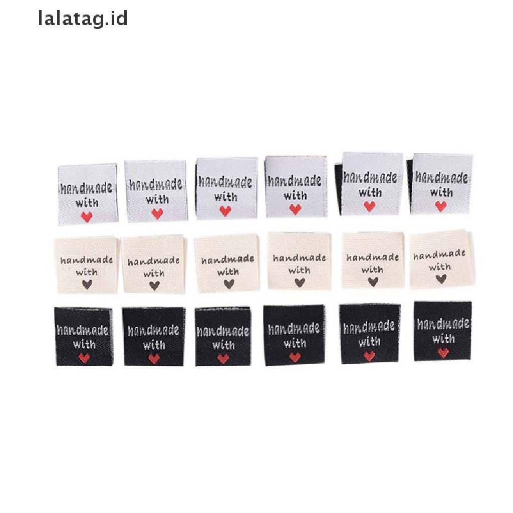 [lalatag] 50pcs Label Tag Handmade Membuat Kain Jahit Kerajinan Tangan Untuk Dekorasi Baju DIY [ID]