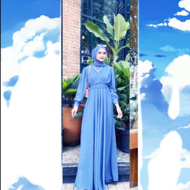 Maxi dress wanita Audy dress muslim ceruty babydoll