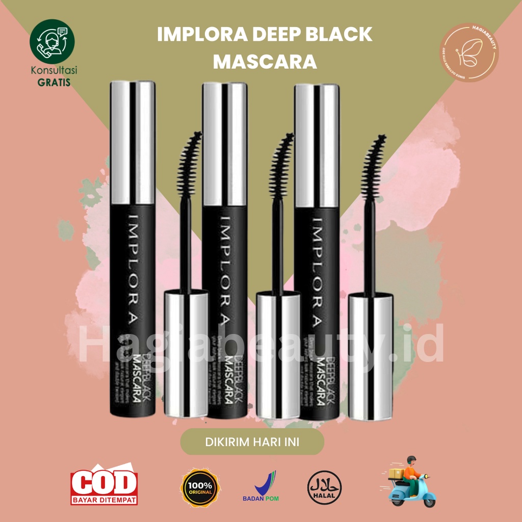 BISA COD - IMPLORA DEEP BLACK MASCARA EXTRA THICK &amp; EXTRA BLACK