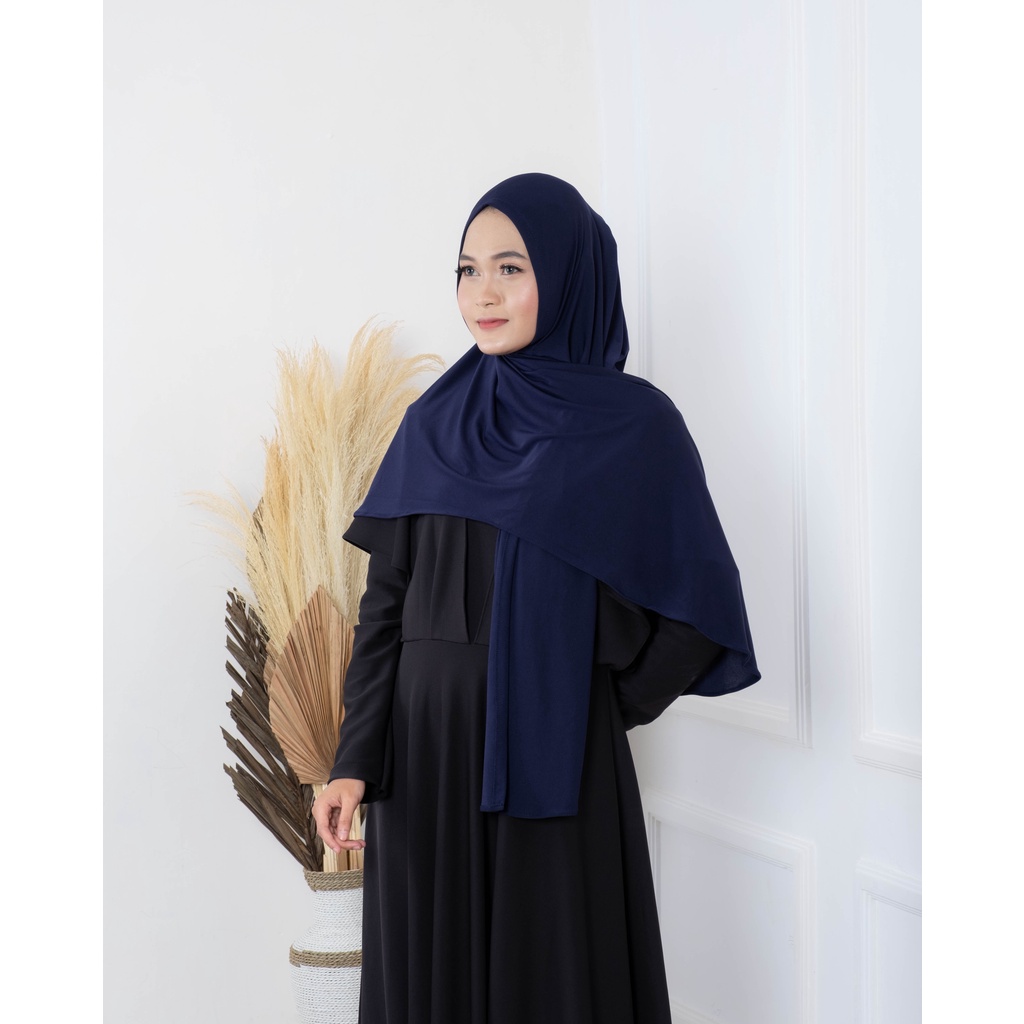 PASHMINA JERSEY OVAL INSTAN ( jahit bawah dagu)