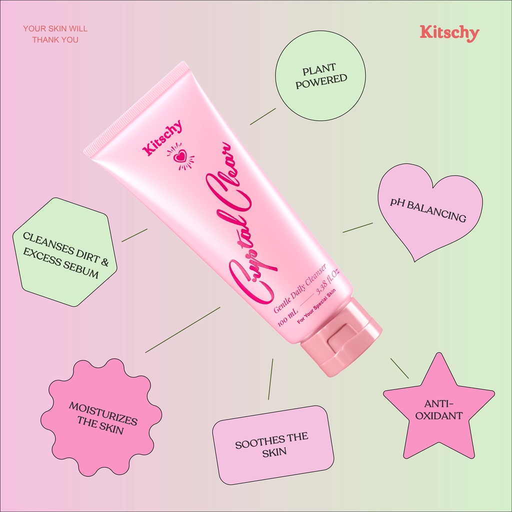 ❤ MEMEY ❤ KITSCHY Crystal Clear Gentle Daily Cleanser 100ml