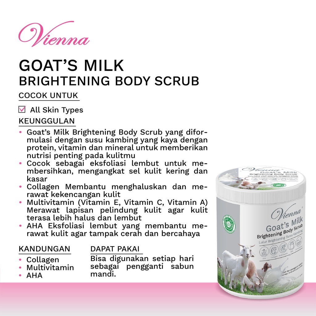 VIENNA Body Scrub Goat's Milk 1kg