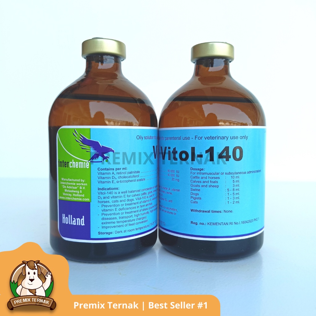 VITOL 140 100 ml - Vitamin ADE Perbaiki Kondisi dan Produktivitas Hewan - TMC - Premix Ternak