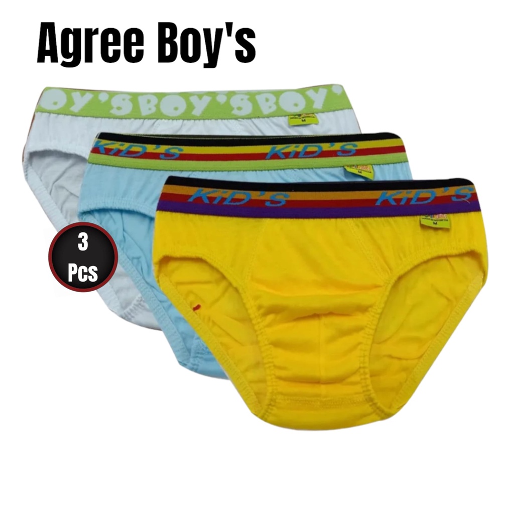 Celana Dalam Anak Laki-Laki / CD Anak Cowok Agree Boy's AG.200 Katun 1 Box Isi 3 Pcs Murah