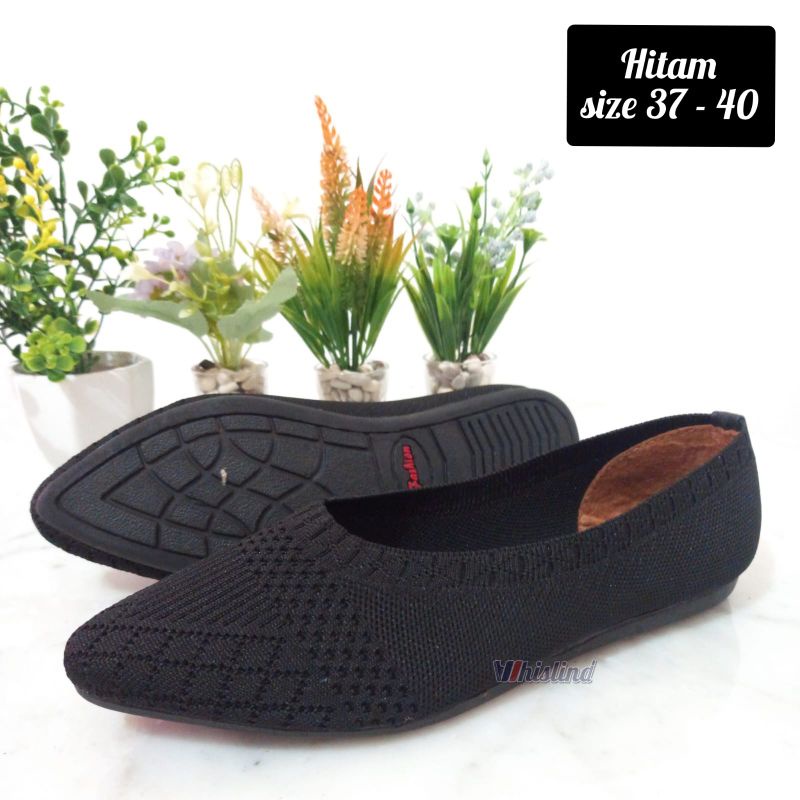 KEZY FLAT SHOES SEPATU FLAT RAJUT IMPORT