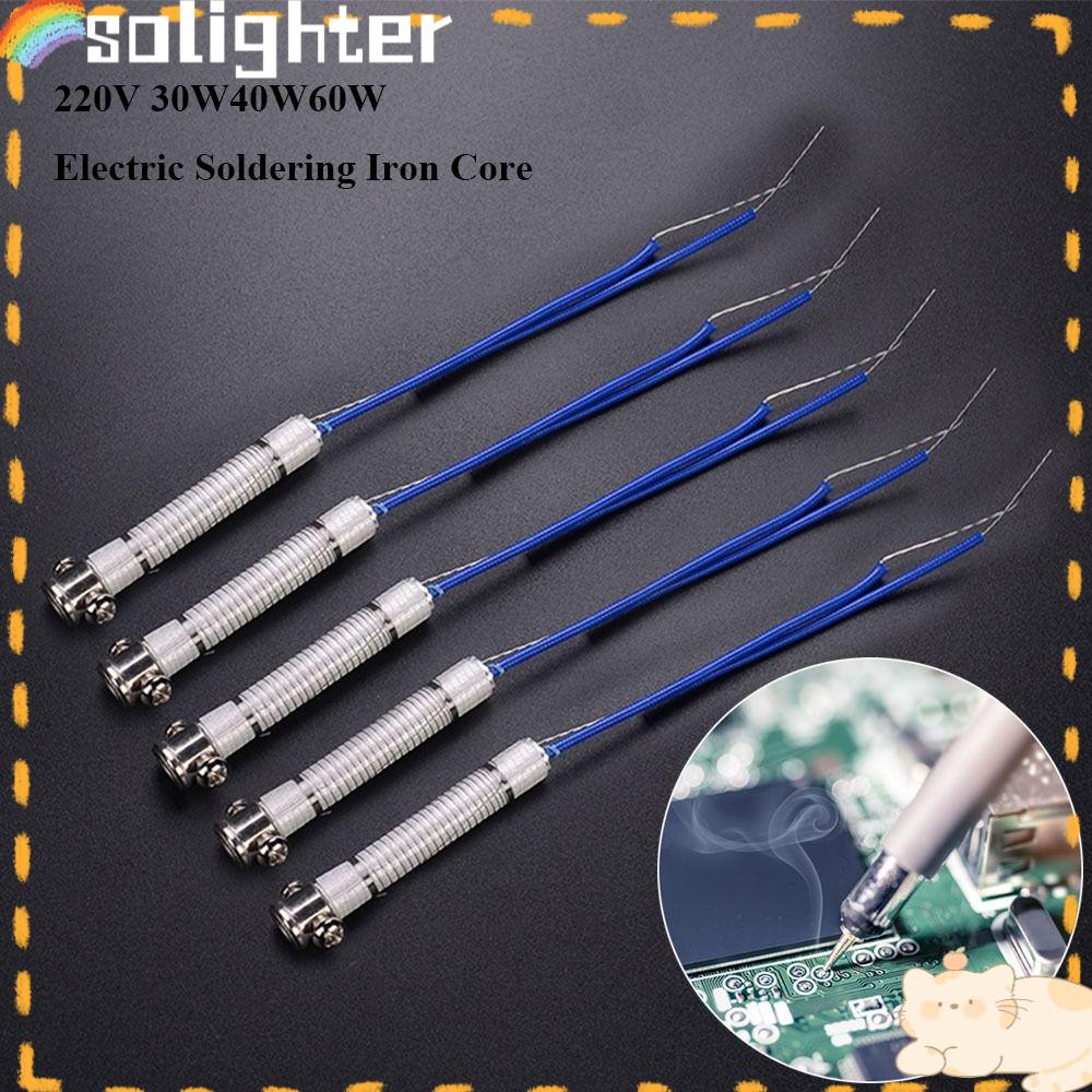 Solighter 5pcs Soldering Iron Core Kualitas Tinggi Panas Luar 220V 30W40W60W Alat Las