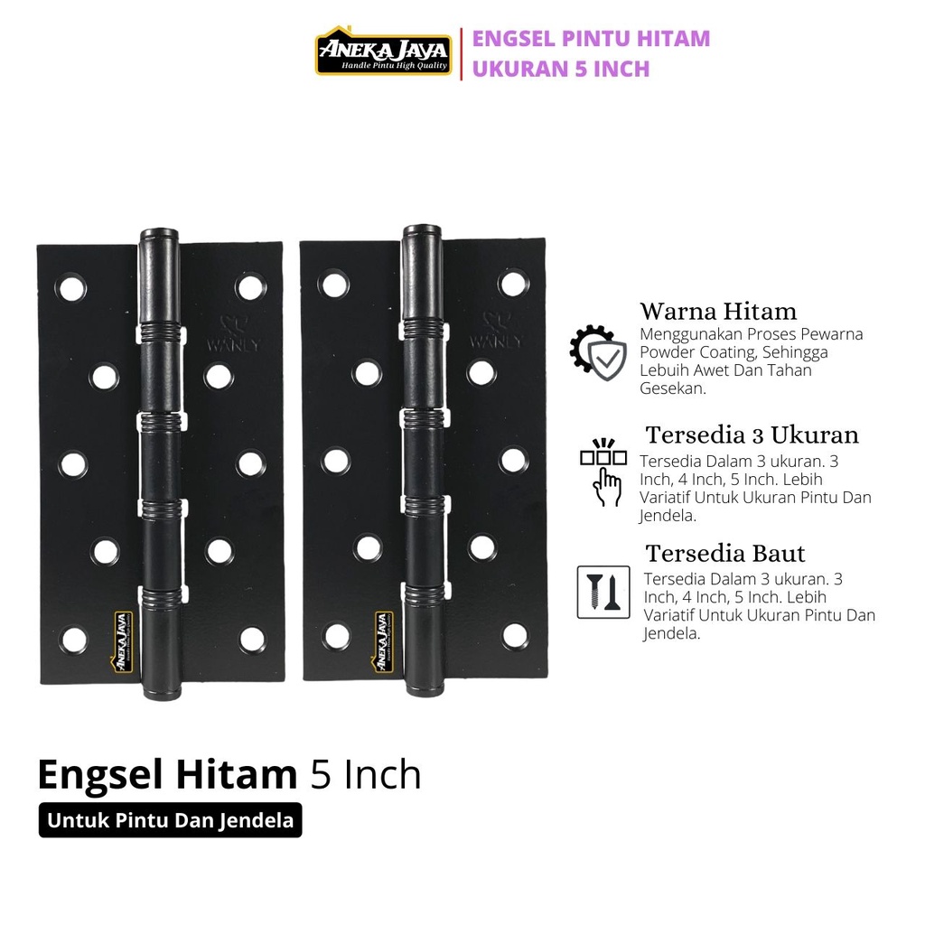 Engsel 5 inch / Engsel lubang 5  - Lubang 4 Engsel Daun pintu Besar &amp; pintu kupu tarung