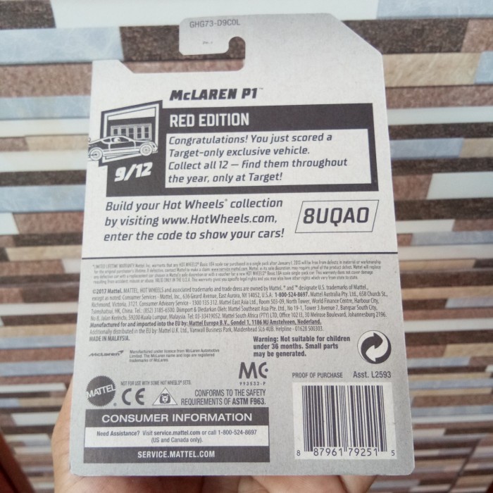 Hot Wheels Mclaren P1 Red Edition Fact Sealed 2020 #Bergaransi