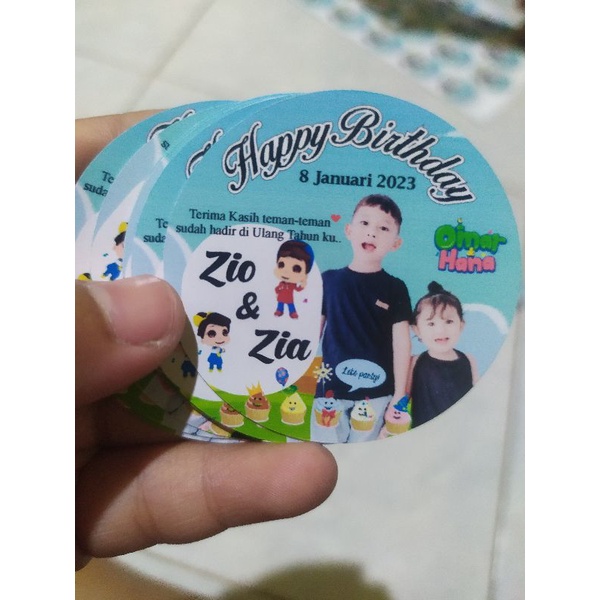 

stiker ulang tahun anak bulat / custom