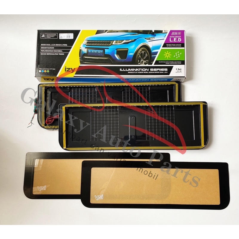 Tempat dudukan plat pelat nomor mobil mika lampu led IZY
