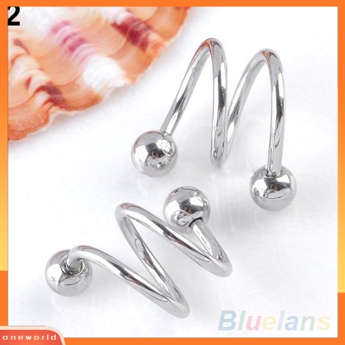 [oneworld] Punk Stainless Steel Spiral Helix Ear Stud Bibir Hidung Cincin Tindik Tulang Rawan