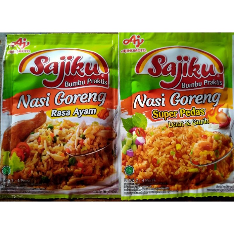 

Sajiku nasi goreng rasa ayam dan super pedas 20gr.