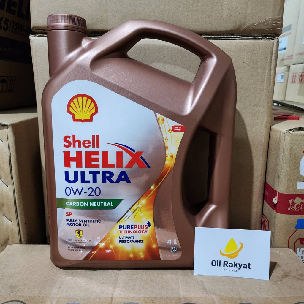 Shell Helix Ultra 0W-20 4L / ORIGINAL BARCODE / Oli Mobil