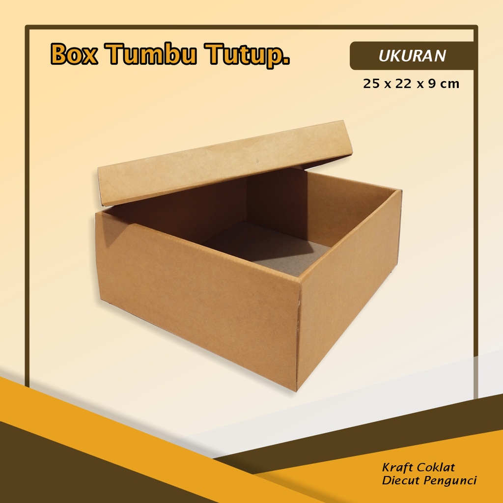 

Kardus/Box - Uk. 25 x 22 x 9 cm - Box Top Bottom (Atas Bawah Tepisah)