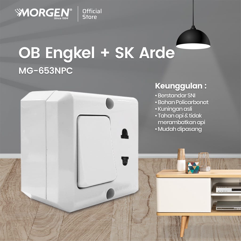 SAKLAR OUTBOW MORGEN O SERIES  STOPKONTAK ARDE SEGI, SAKLAR ENGKEL SEGI , SAKLAR SERI SEGI , SAKLAR ENGKEL + STOPKONTAK / SNI