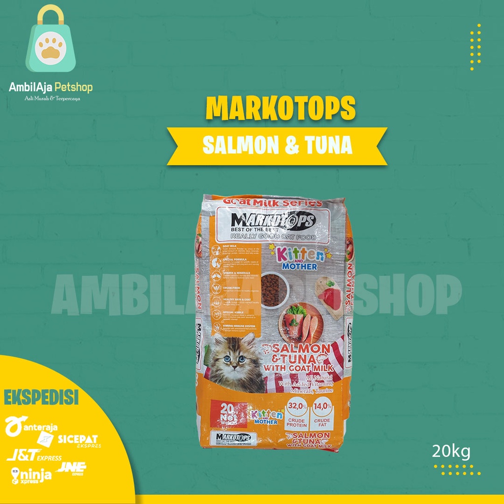 Makanan kucing kering Markotops 20kg adult Dry food (Grab gosend)