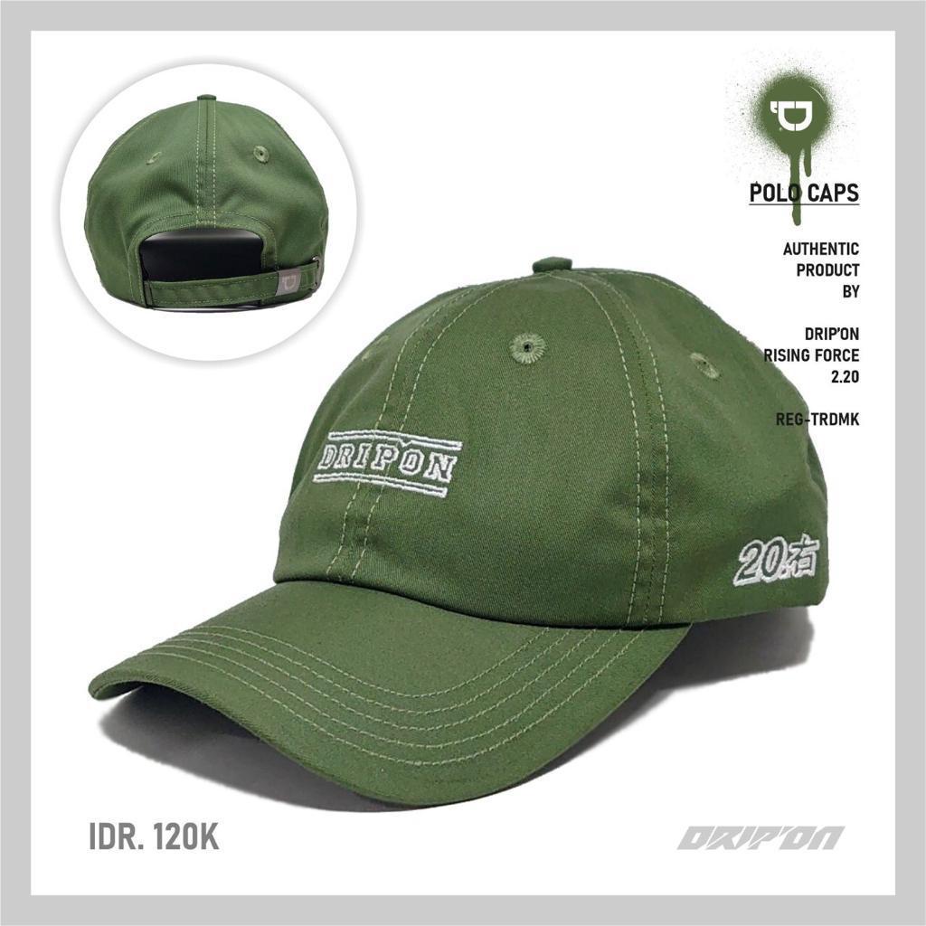 Drip On Topi Polocaps Baseball Pria Original Hitam Cream DO028