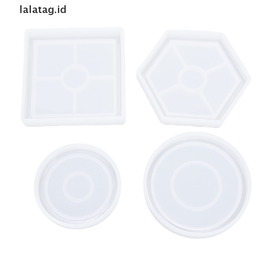 [lalatag] Coaster Resin Silicone Cup Mat Pad Cetakan Membuat Perhiasan Epoxy Mould Alat Craft [ID]