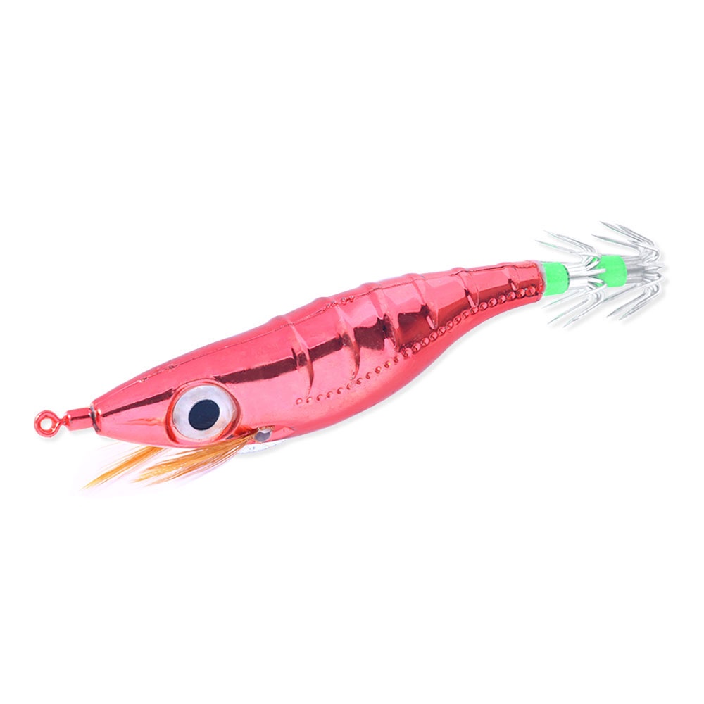 Hengjia 1Pcs 10cm/8.6g Laser Umpan Udang ABS Umpan Fishing Lure Keras Untuk Cumi Jig Gurita Memancing Big Eyes Shrimp Bait