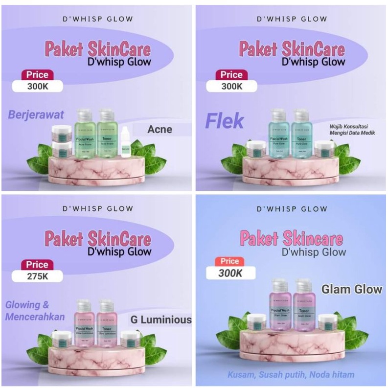 ❤️ IMMASBEAUTY ❤️  Eleora D'whisp Glow - Paket Acne Prone / Paket Luminous / Paket Pure Glow / Paket