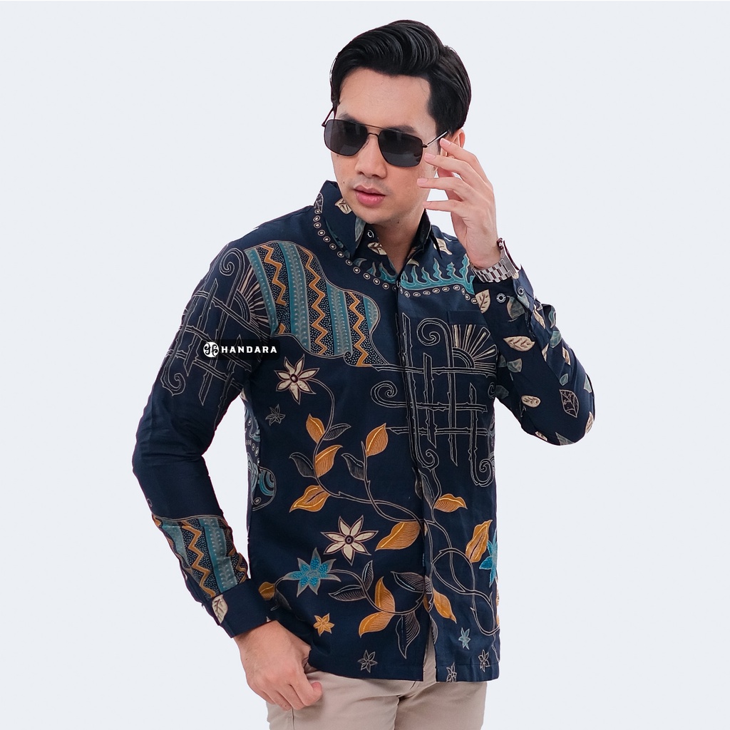 Baju Kemeja Batik Pria Lengan Panjang Slim Fit Premium Modern Full Furing Katun Halus Original Handara Motif Rawikara HB-207