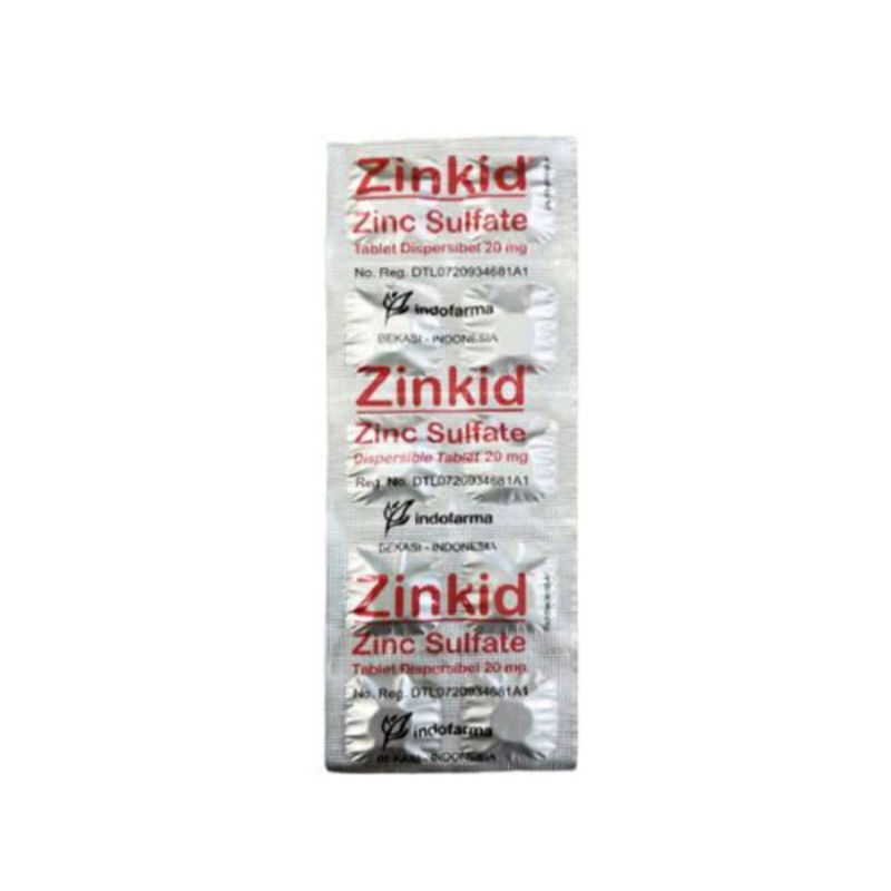 Jual Zinkid Zinc Sulfate 20mg 10 tablet Shopee Indonesia
