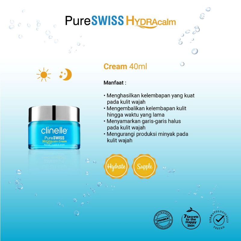 ☘️Yuri Kosmetik☘️ clinelle pureswiss hydracalm cream 40ml