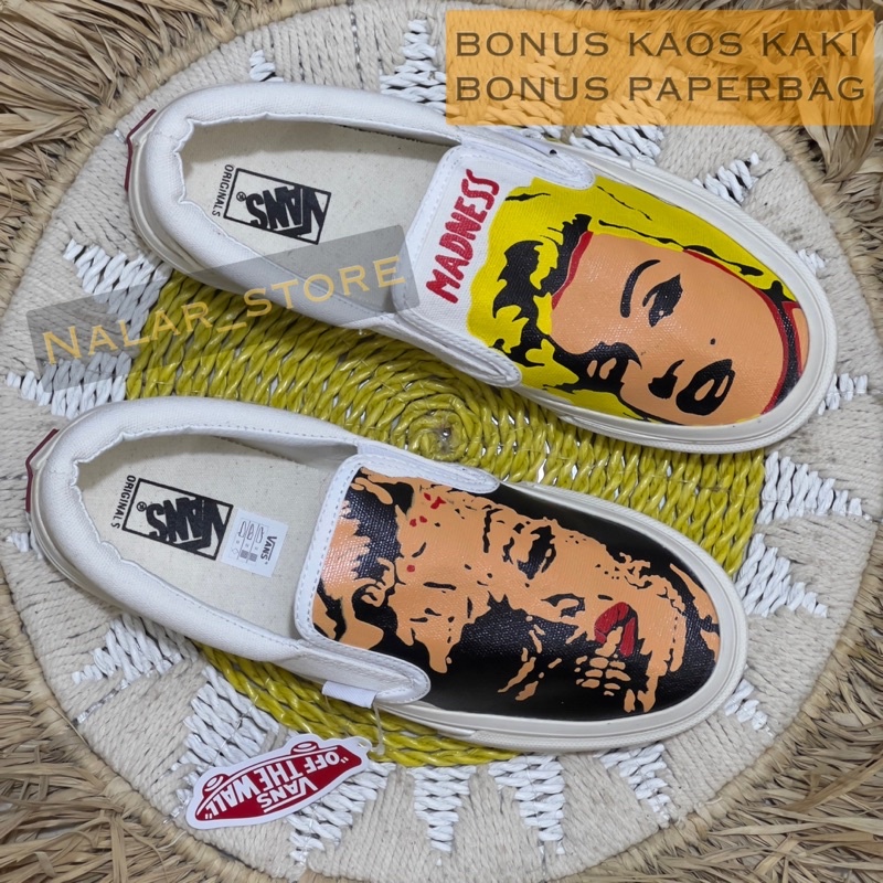 Sepatu Vans Slip On MADNEES Made In China Unisex Pria Wanita //Free kaos kaki &amp; Paperbag