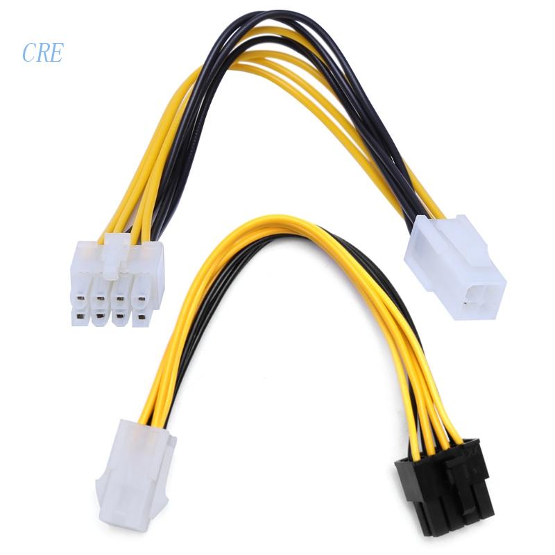 Cre 20cm ATX 4pin Female To 8pin Male EPS Kabel Power Adapter Konektor Power CPU