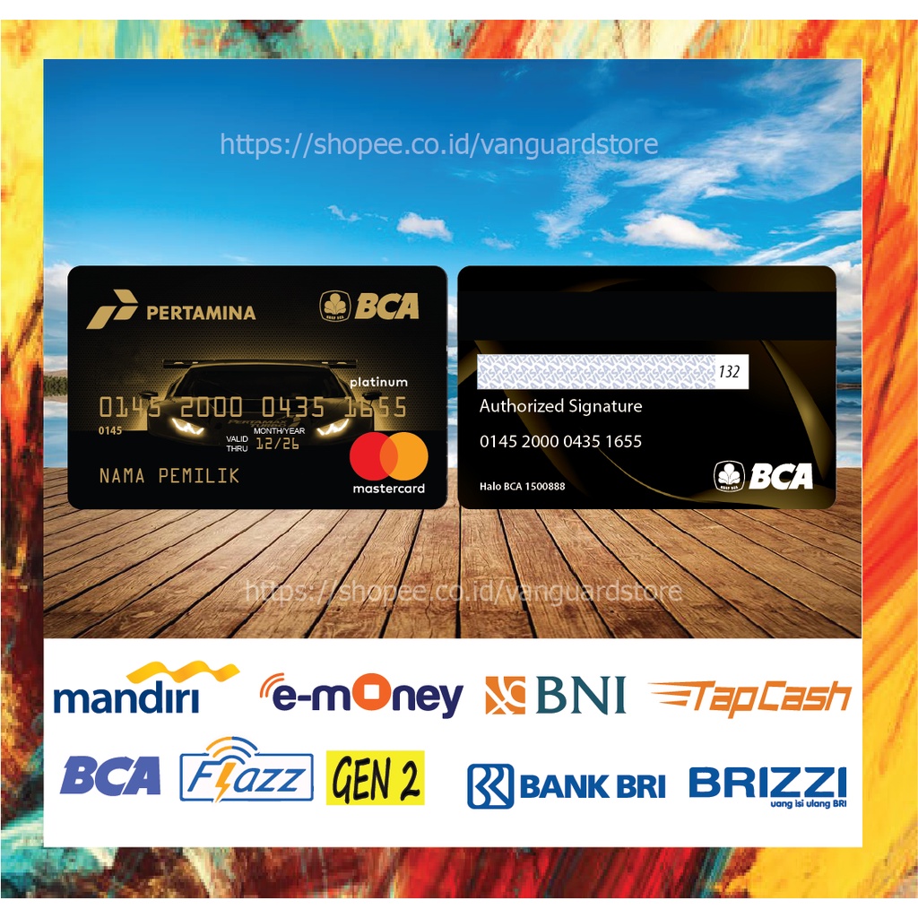 KARTU E MONEY E TOLL KARTU PERTAMINA MASTERCARD DEBIT CREDIT EMONEY MANDIRI FLAZZ BCA BNI TAPCASH BRIZZI BRI - 2 SISI