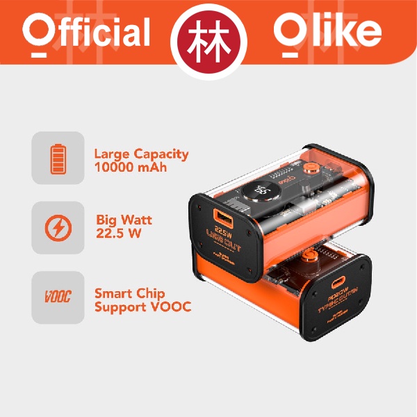 Olike P5 by OPPO Powerbank 10.000 mAh Fast Charging VOOC 22.5W LED
