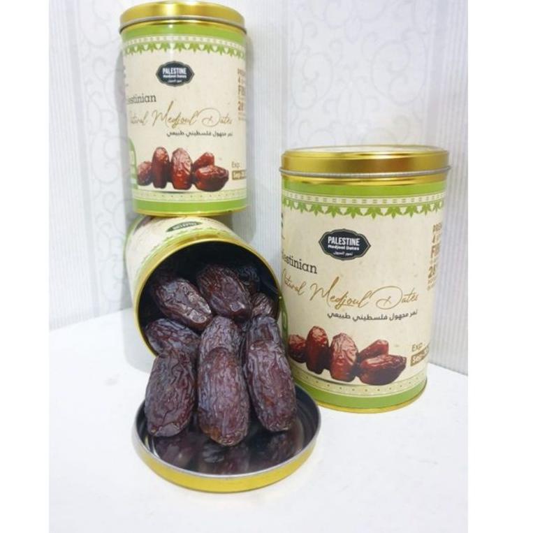 

Ready Stock - Kurma Medjool Palestina Jumbo Premium Grade A 500gr / Original Palestine Dates//Kemasan Kaleng ☏