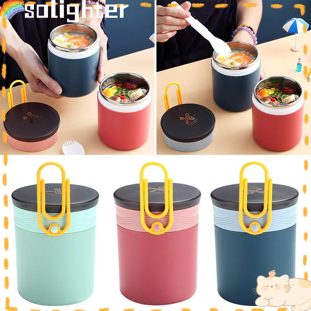 Solighter Lunch Box Microwavable Piknik Camping Kotak Bubur Untuk Pelajar Pekerja Kantor Wadah Makanan