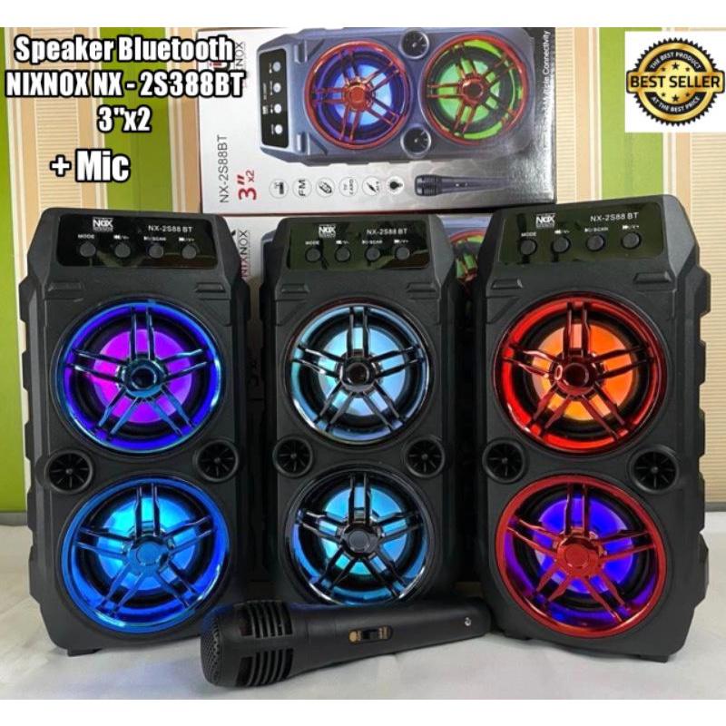 Speaker Bluetooth Karaoke Plus Mic Speaker Portable