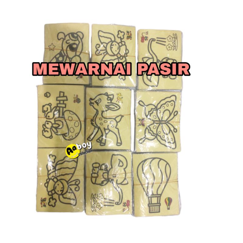 MEWARNAI PASIR 10 PCS MAINAN ANAK KECIL CEWE COWO SERBA 1000 2000 3000 5000 GROSIR TERMURAH TERBARU