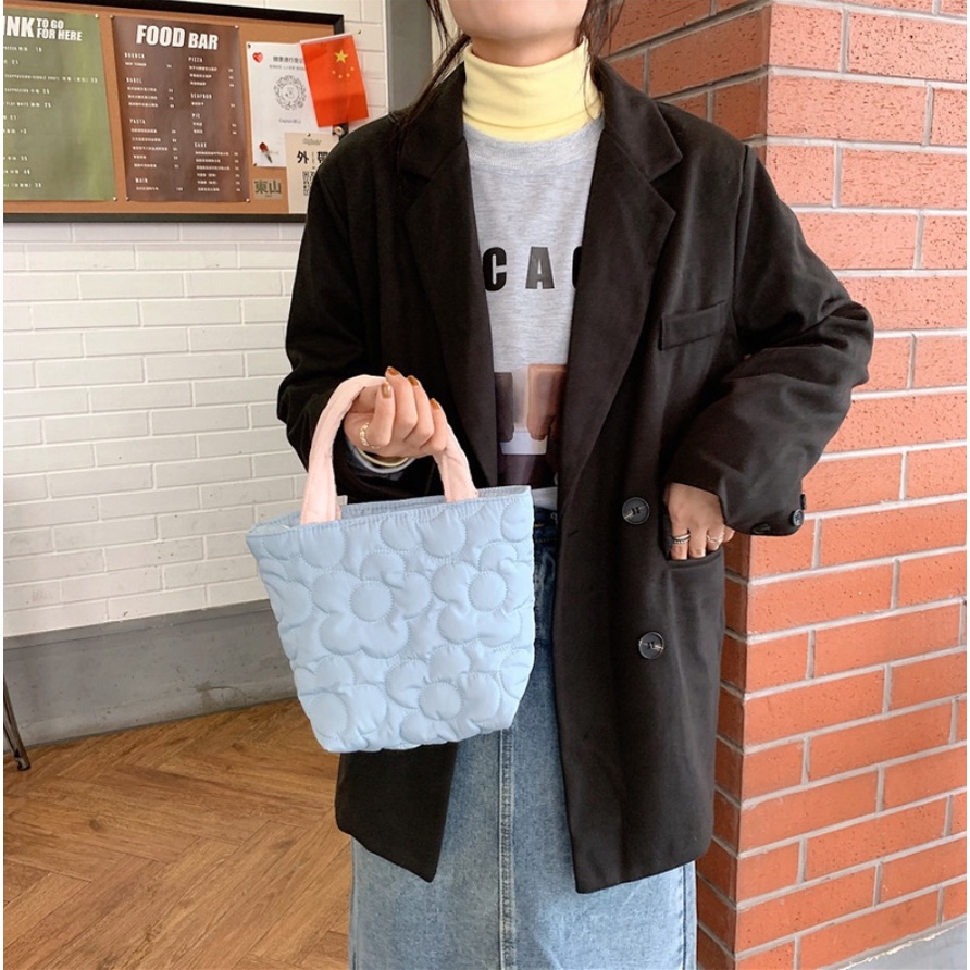 LITTLE MOLLY | Premium Puff Korean Hand Bag/Mini Tote Bag Pastel Color/Tas Mukenah Warna Soft /Elora