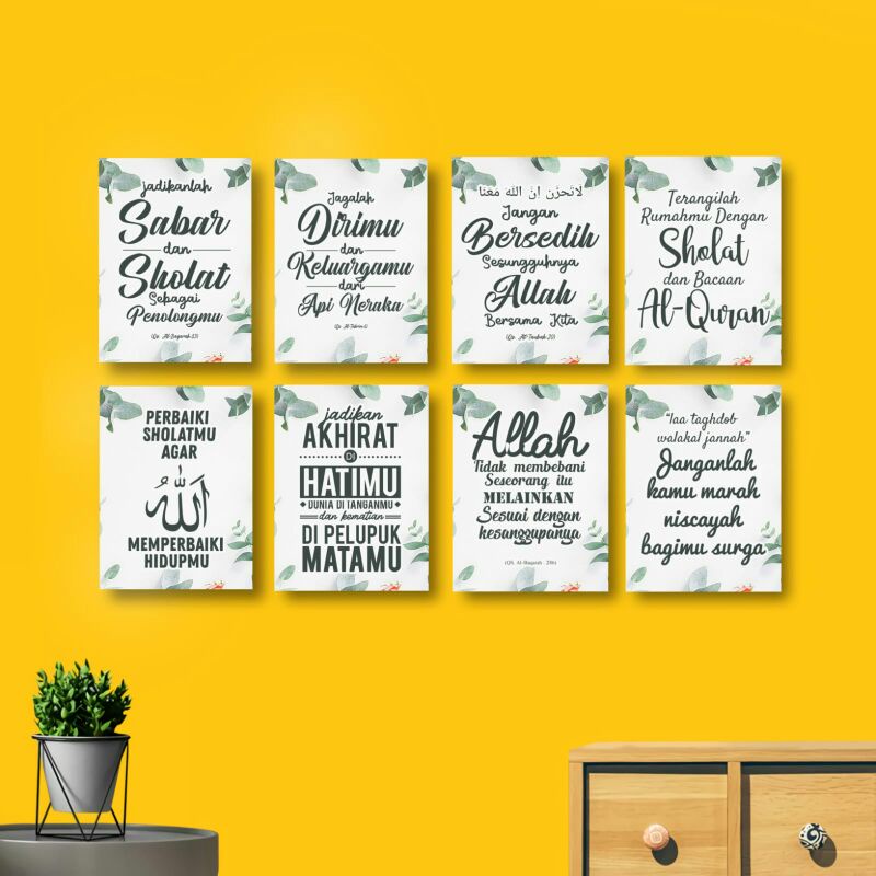 Hiasan Dinding Kamar Islami Pajangan Rumah Kaligrafi Wall Decor Quotes Motivasi Islami