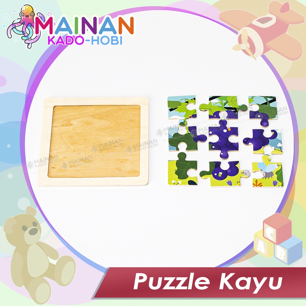 MAINAN ULANG TAHUN ANAK EDUKASI MINI PUZZLE KAYU KNOB