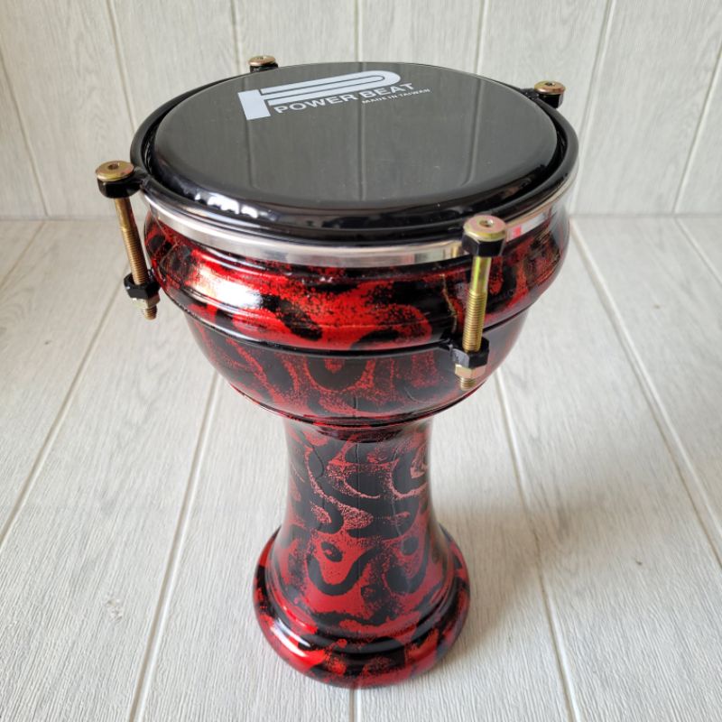 Calti Darbuka Dumbuk Mini Warna Abstrak Merah Ukuran Anak 6 inch Kualitas Terbaik Original