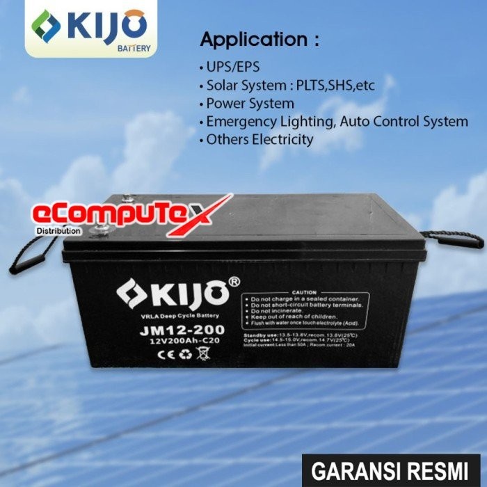 BATERAI UPS VRLA 12V 200AH KIJO / BATTERY AKI KERING 200 AH ACCU