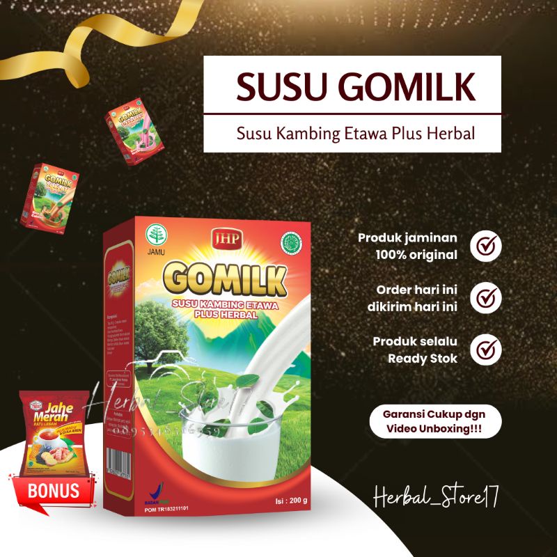 

GOMILK SUSU KAMBING ETAWA 200 GRAM BONUS JAHE RATU LEBAH