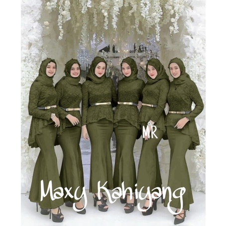 Baju Gamis Wanita Brukat Seragam Pesta Kondangan Duyung Terbaru Lebaran 2023 Model Kekinian Trendy P