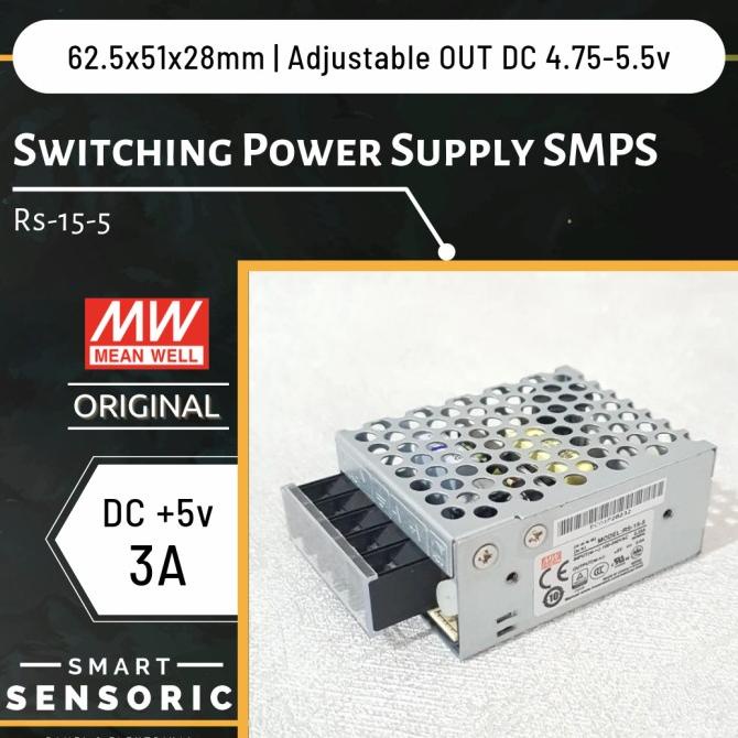 Meanwell RS-15-5 Switching Power Supply SMPS 5v 3a Original CCTV