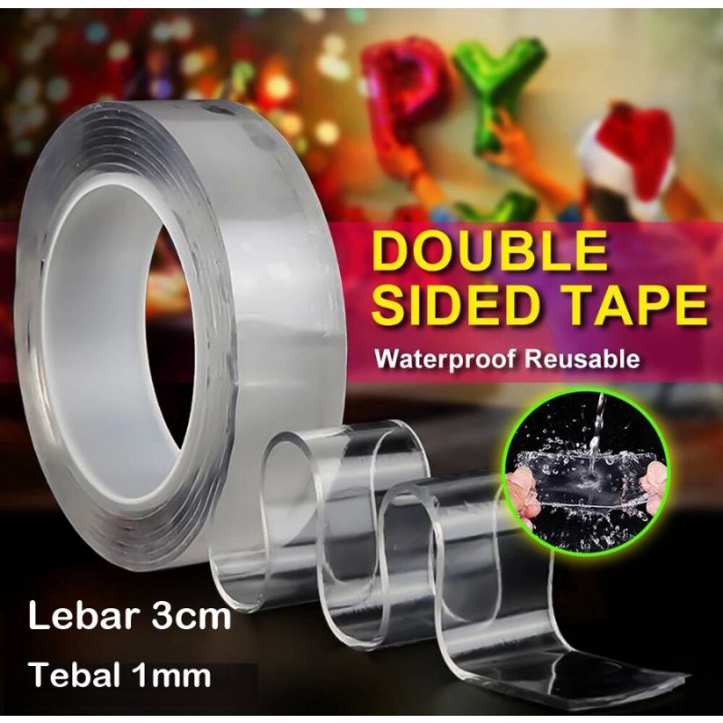 

Nano Tape Double Tape Bening Solatip Ajaib Dobel Tip Nano Lebar 3cm 30mm Tebal 1mm